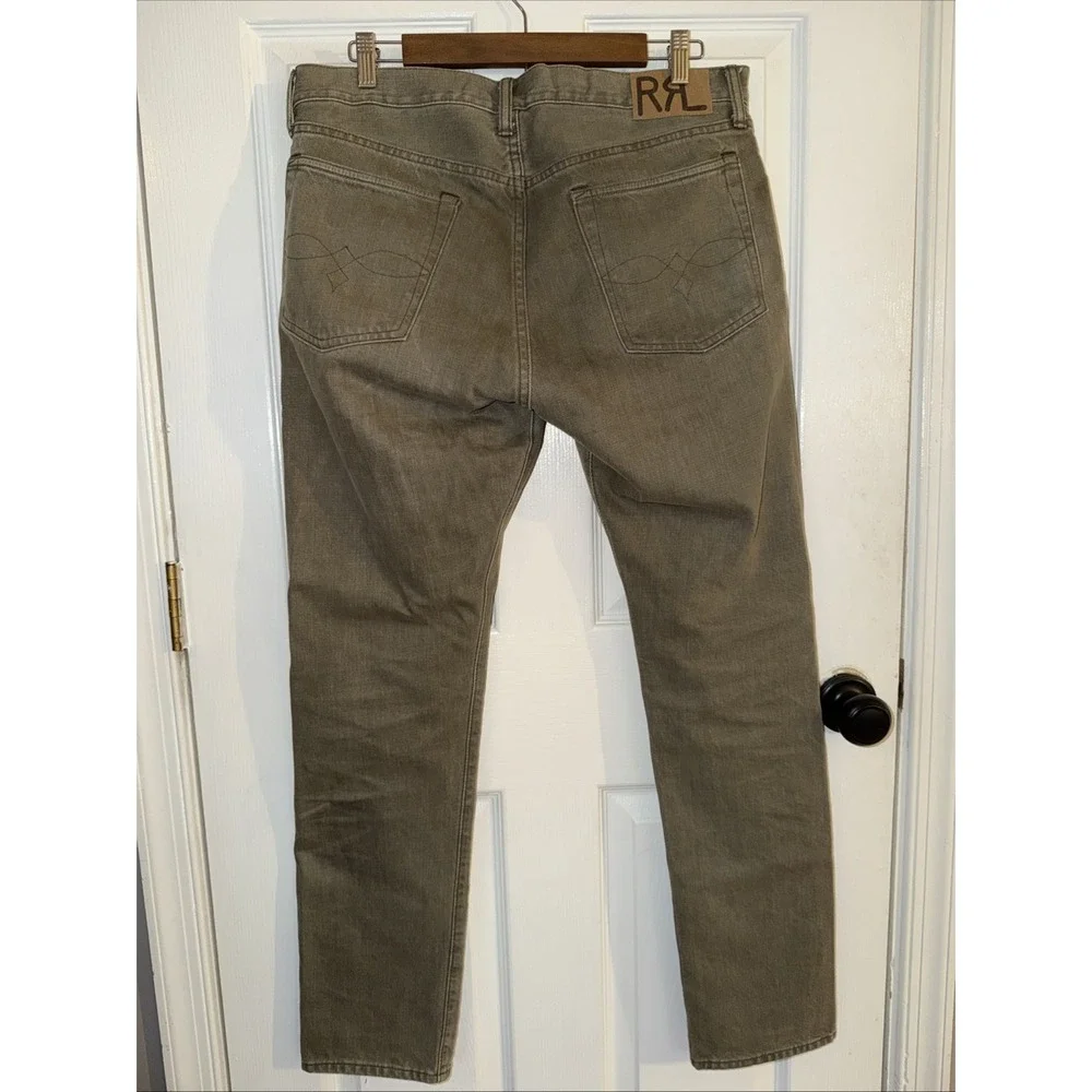RRL Double Ralph Lauren Men's Jeans Slim Fit Olive Green Size 33 31